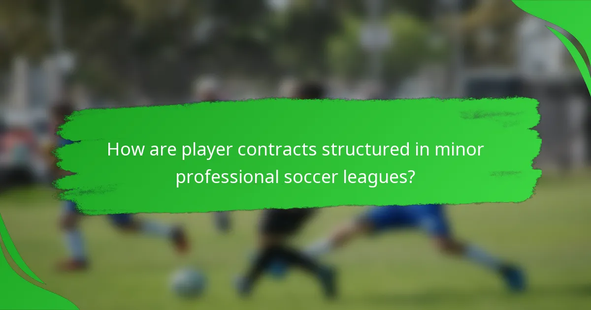 How are player contracts structured in minor professional soccer leagues?