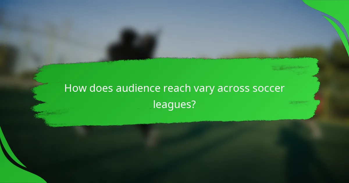 How does audience reach vary across soccer leagues?