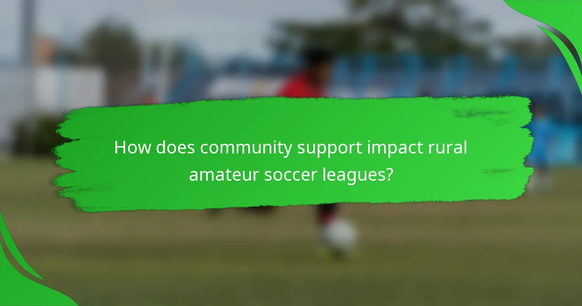 How does community support impact rural amateur soccer leagues?