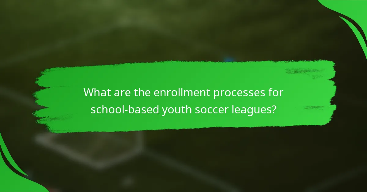 What are the enrollment processes for school-based youth soccer leagues?