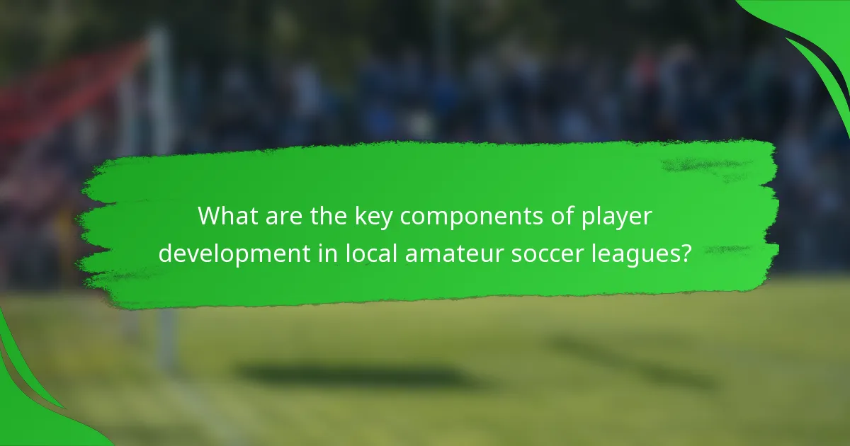 What are the key components of player development in local amateur soccer leagues?
