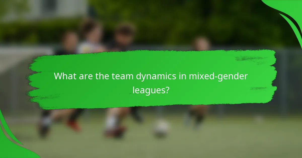 What are the team dynamics in mixed-gender leagues?