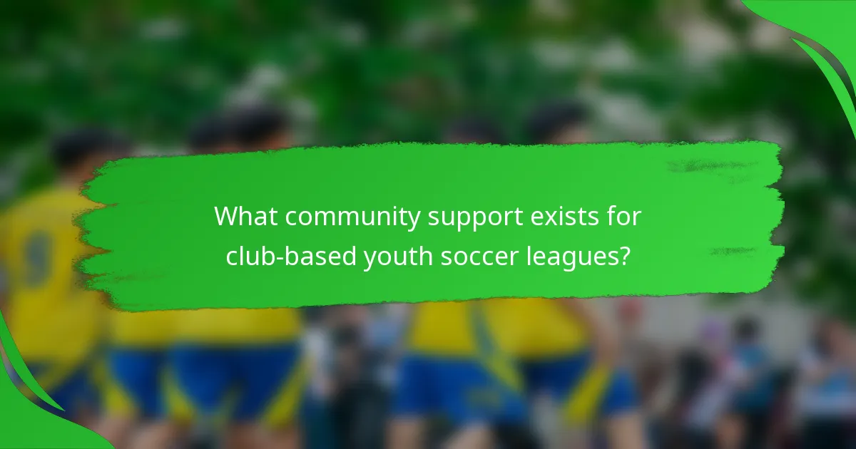 What community support exists for club-based youth soccer leagues?
