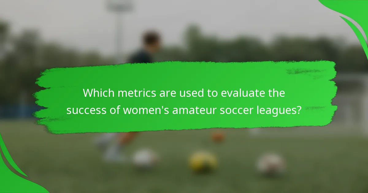 Which metrics are used to evaluate the success of women's amateur soccer leagues?
