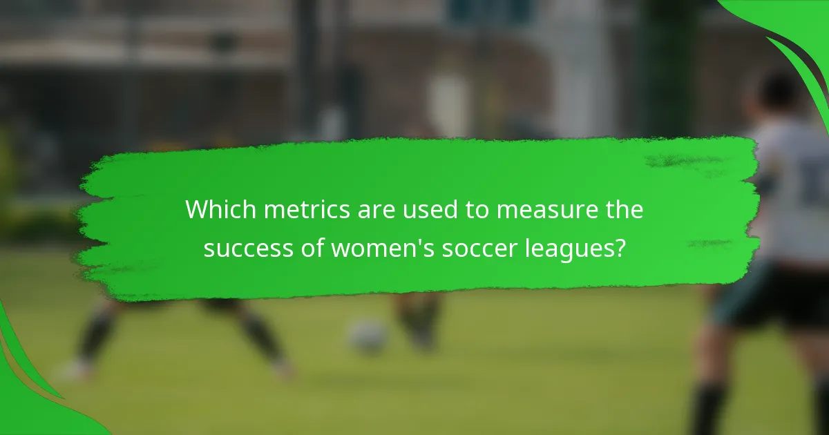 Which metrics are used to measure the success of women's soccer leagues?